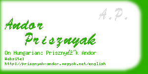 andor prisznyak business card